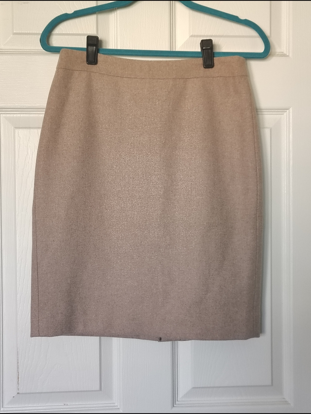 J. Crew Neutral Beige Pencil Skirt Wool Blend Size 4
